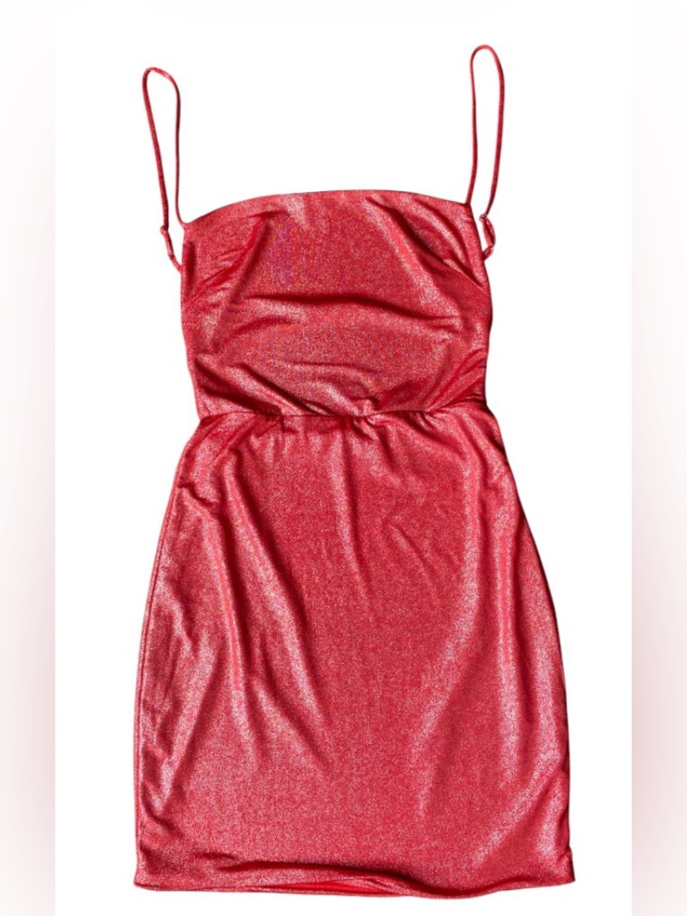 Lucy in the Sky Strappy Mini Dress in Red Shimmer Size S - Picture 5 of 10